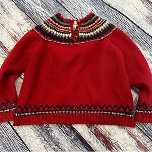 Vintage Bob Timberlake Red Wool Fair Isle Sweater